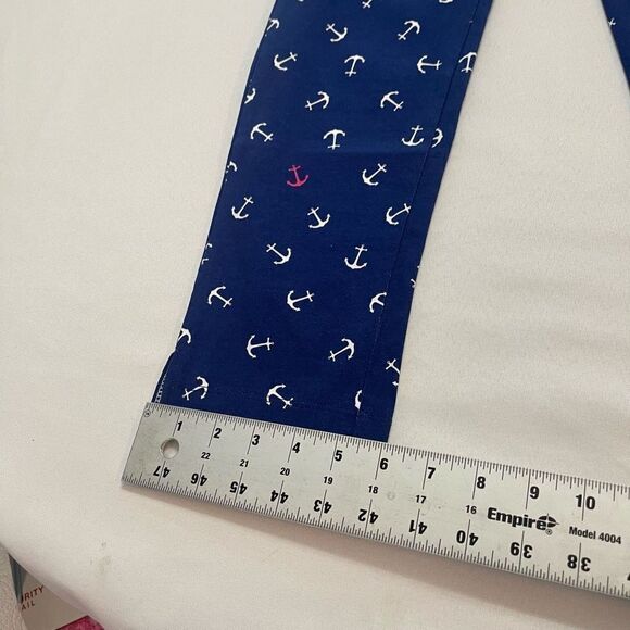 NWT AnaClare Navy Blue Tilted Anchor Pants Size Medium New - Picture 5 of 6